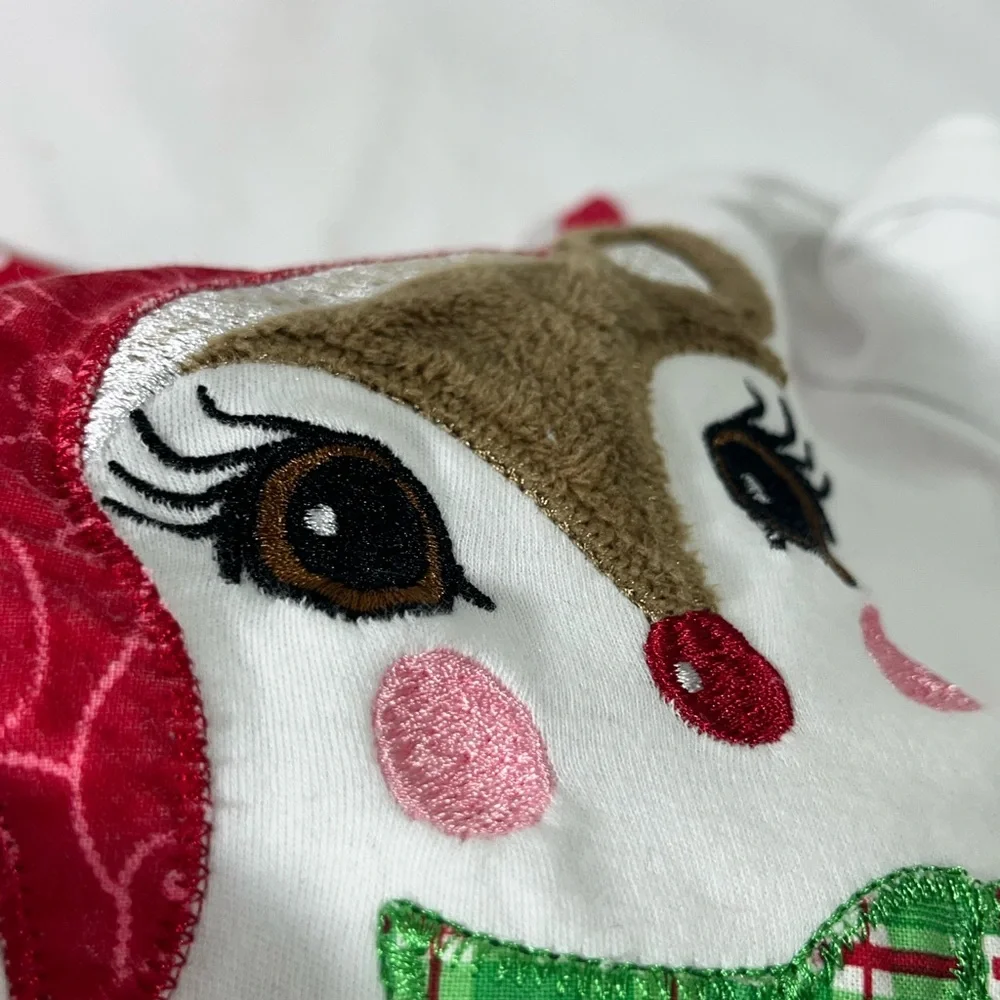 DECORATED ORIGINALS CHRISTMAS LEGGING SET DEER POLKA DOT MILLY W/FUR TRIM 3T NEW